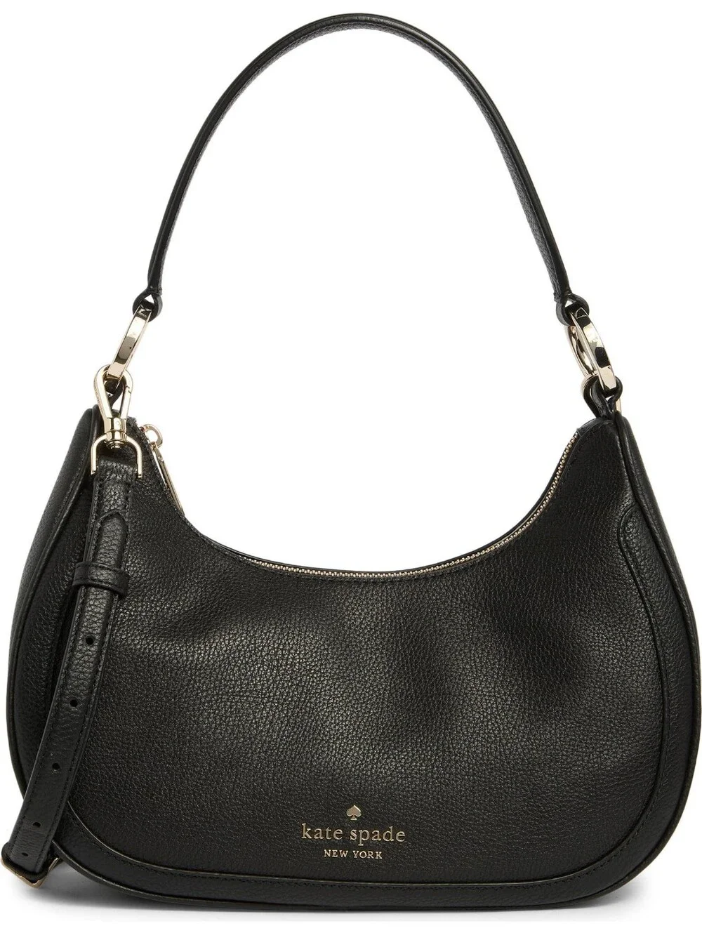 Kate Spade New York Leila Pebbled Leather Shoulder Bag-Black NWT Authentic